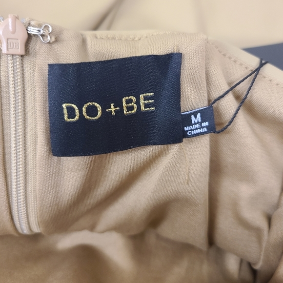 DO+BE Camel Faux Leather Mini Dress Size Medium - Picture 12 of 13